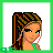 Pixel art contact sheet showing a female character's head, torso, and legs with corresponding text labels "sweeter," "thon," and "sugar" in green pixelated font.