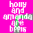 Pixelated text on a bright pink background with green and gray artifacts, repeating 'holly and amanda are bffs' in a pattern
