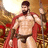 A pixelated image of a bearded man in red draped clothing holding a spear, with text reading "THE KING OF SPORTS LEONIDAS" on a yellow background.