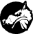 Black circular icon with white pixelated figure lying on back, arms and legs extended against dark background.
