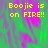 Yellow pixelated text 'Boojie is on FIRE!!' appears three times over a green and purple abstract background with visible gray rectangular overlay.