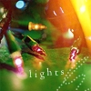 Pixelated green background with scattered glowing lights and a visible 'lights' text overlay.