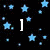 Black background with scattered light blue stars and white text reading "I Love Marley Martin" in pixelated font.