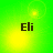Green background with yellow light effects and black text 'Eli' in four quadrants, animated with shifting light patterns.