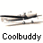 Animated sequence of a small aircraft icon with visible text 'Coolbuddy' beneath each frame, showing motion blur effects