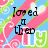Pixelated text reads 'I love u then' over a pink, green, and blue striped background with white swirls and 'IY' letters.