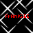 Red text 'FrAnKiiEE' appears in four positions over a black background with white geometric lines, each instance showing slight variations in line clarity and spacing.