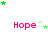 four and four of pink 'Hope' text with green and light green stars above and below each text element, some stars animated
