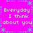A static pixel art image with a bright pink background and cyan decorative elements surrounding repeated text phrases.