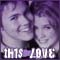 Two pixelated faces in profile view, side-by-side against a purple background with white text reading 'THIS LOVE' at the bottom.