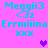 Pixelated cyan text on bright pink background with purple heart symbols, showing animation changes in heart positions.