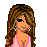 Pixelated image of a woman with long brown hair, blue eye visible, wearing pink top and earrings, next to partial torso in pink shirt and jeans, and Eiffel Tower graphic.