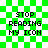 Green and white checkered background with black text reading STOP READING MY ICON in four identical arranged in a