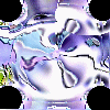 Animated swirl of purple, white, and light blue hues with a central cyan spiral that shifts from open to closed forms across frames.
