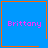 Four blue squares with orange borders display the name "Brittany" in pink text, with one square containing a small orange heart and another a small orange starburst.