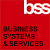 Red square icon with white 'bss' text in top-right corner and black 'BUSINESS SYSTEMS & SERVICES' text below on red background.