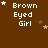 Brown background with repeated 'Brown Eyed Girl' text and white stars in various positions across a