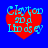 Four identical red heart shapes on a blue background, each containing cyan text reading "Clayton and Lindsey" with pixelated edges.