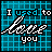 Two side-by-side pixelated display the phrase "I used to love you" on a blue background, with the word "love" changing from white to cyan