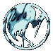 Animated sequence of a stylized bird in motion within circular and oval frames, rendered in blue-gray tones against gray background.