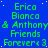 Blue background with green text repeating 'Erica', 'Bianca', '& Anthony', 'Friends', and 'Forever<3' in a pattern