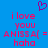 Blue background with pink text reading 'i love youu ANISSA[ = ANISSA[ = haha' and a purple pixelated heart above the text.