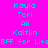 A static image displays a of names and phrases on a bright pink background with blue and cyan text