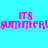 Pixelated pink text reading "ITS SUMMER!" on a cyan background with green gradient overlays, two identical instances side-by-side.