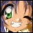 Pixelated anime-style character face with green eyes and brown hair, next to "Anime IM" and "com" text on black background.