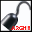 A pixelated black padlock with a curved shackle, red text reading 'ARGH!!!' below it on the left side and black text in the same position on the right side.