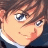 A 48x48 pixel buddy icon featuring a close-up of an anime-style character's face on the left and stylized text on a black background on the right, displayed as part of a contact sheet with two frames.