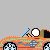 Pixel art of a 1995 Toyota Supra with orange body, blue wheels, and white headlights; text overlays include 'IM', 'PIMPIN', '0-60', 'Quarter Mile', and 'This Car Is Gods Car'.