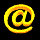 Animated contact sheet of yellow @ symbols in various orientations and states on a black background with gray transparency indicator.