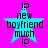 A cyan star-shaped icon with black text on a bright pink background, displaying 'new boyfriend much !?' with pixelated text and a slight blur effect.
