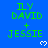 Blue background with green text 'ILY DAVID + JESSIE' repeated in a pattern, each instance accompanied by a white pixelated heart symbol