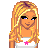 A 4x4 contact sheet of a pixel art animated icon featuring a blonde female character with blue eyes, wearing a white tank top and blue jeans, displayed across multiple frames showing different poses and partial views.