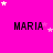 Bright pink background with repeated 'MARIA' text and scattered white/pink stars in a pattern
