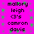 Pixelated text on bright pink background with green square accents, displaying repeated names and symbols in black block letters