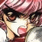Pixelated anime-style character with pink hair and red lips on left, black background with white text "Anime IM" and signature on right.