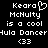 Pixelated text displays 'Keora McNulty is a cool Hula Dancer <33' with a heart symbol replacing the 'o' in 'Keora' on the left side of the image.