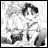 Black-and-white pixelated image of a character with dark hair and a white outfit holding a sword, next to text reading "AnimeIM" and "COM" on a black background.