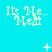 A static image with a bright cyan background displaying repeated text "Its Me..." and "11eH" in light yellow pixelated font, with scattered small white symbols.