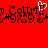 Red background with black pixelated text repeating 'Cottam' and '#99.9.' in a horizontal pattern, featuring a white heart-shaped cursor overlay on the central 'Cottam' text.