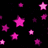 Black background with pink pixelated stars and text reading 'To rele think about me and you and Everything You said to me and yet... I have no emosion tord what you did to me'