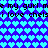 Pixelated blue background with repeating light-blue heart patterns and black text reading "my gurl me my gurl i love chelsi love chels" in two horizontal bands.