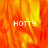 Animated orange and yellow flame background with white text 'HOTTY' in three positions across the frame.