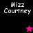Four display 'Mizz Courtney' text with a pink star and black star icon changing between
