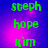 Green text 'steph', 'hope', and 'kim' on a purple-pink gradient background with pixelated edges.