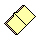 Pixelated yellow notepad with brown border, hand writing blue lines on it, blue sleeve visible, gray background.