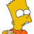 Pixelated yellow-skinned character with spiky hair, large white eyes, and orange shirt, cropped to show head and shoulders against white background